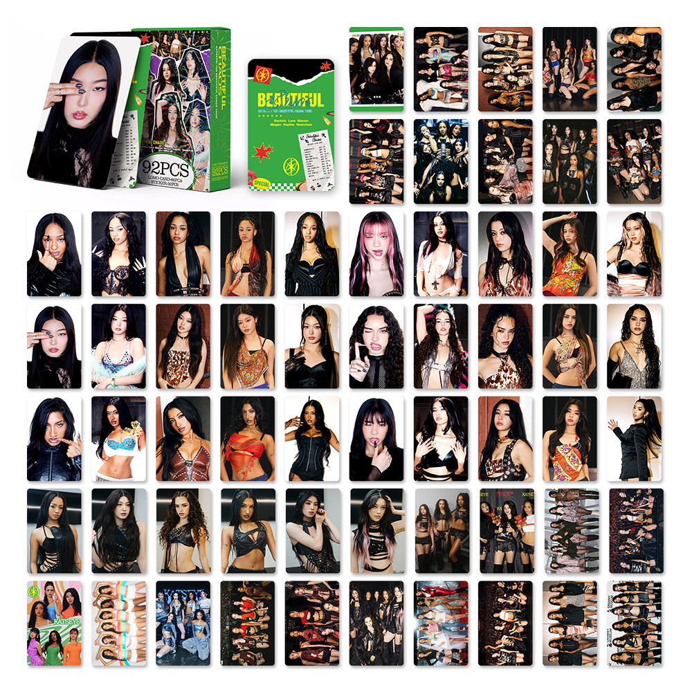 การ์ด 92 ใบ KATSEYE Tour THE BEAUTIFUL CHAOS Collection สติ๊กเกอร์การ์ดรูปถ่าย การ์ด LOMO