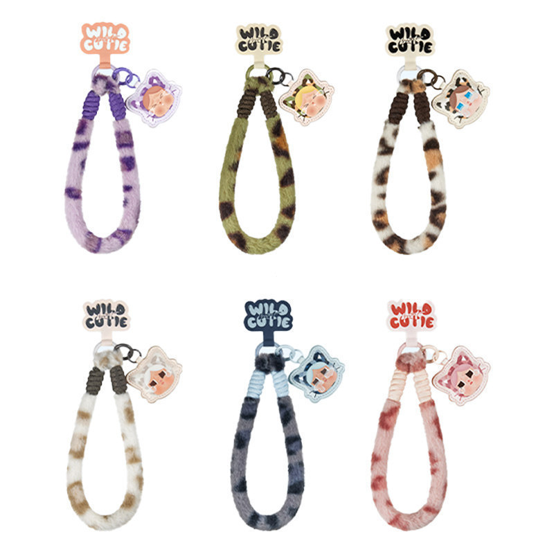 POPMART CRYBABY Leopard Cat Series โทรศัพท์มือถือ Lanyard อินเทรนด์เล่นปริศนากล่องของขวัญ