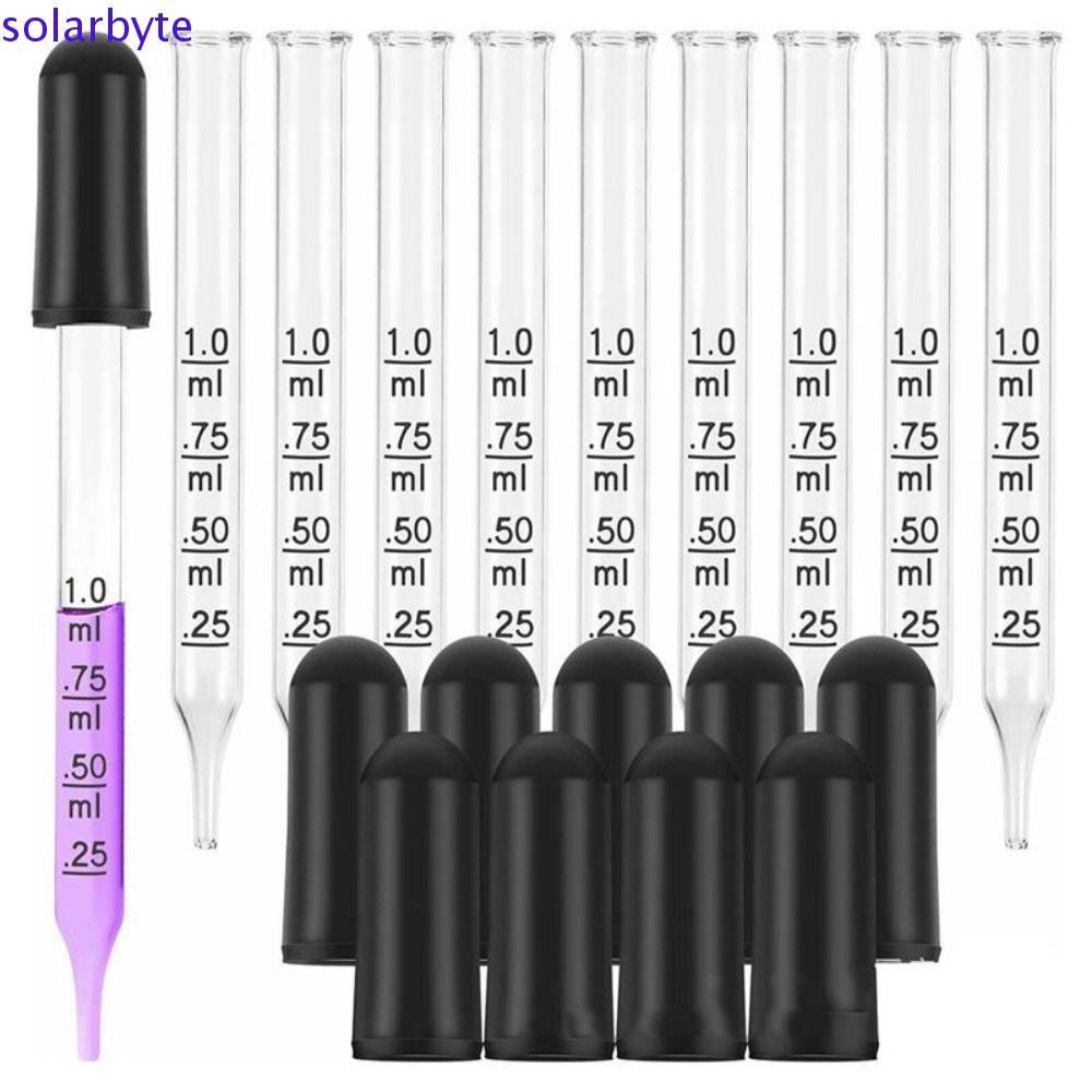 SOLARBYTE Scale Dropper นํากลับมาใช้ใหม่ตรง/ข้อศอก 7 ชิ้นน้ํามันหอมระเหย Dropper ขวดน้ํามันหลอด Drop
