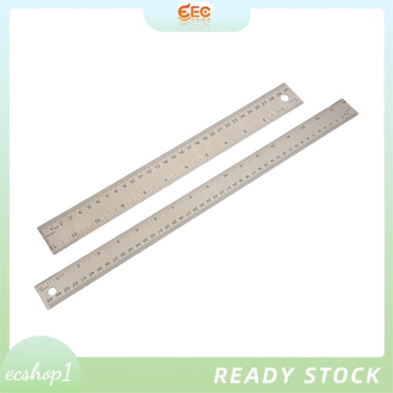 [ecshop1.ph] ไม้บรรทัดกันลื่น ไม้บรรทัดสแตนเลส มีพนักพิงไม้ก๊อก:(12+18 นิ้ว) ไม้บรรทัดสแตนเลส ไม้บรร
