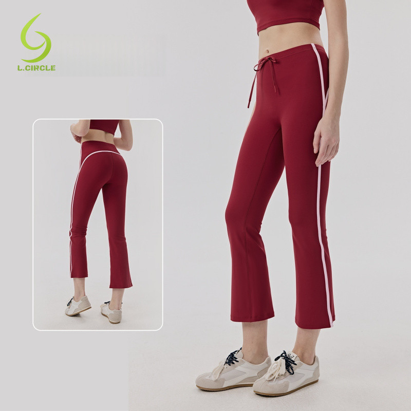 L.CIRCLE Yoga Sport Pant Cool Feeling Contrast Color Nude Flare