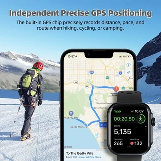 GOOJODOQ GPS+Alexa Smart Watch 3ATM waterproof For Outdoor Sports Health Monitoring