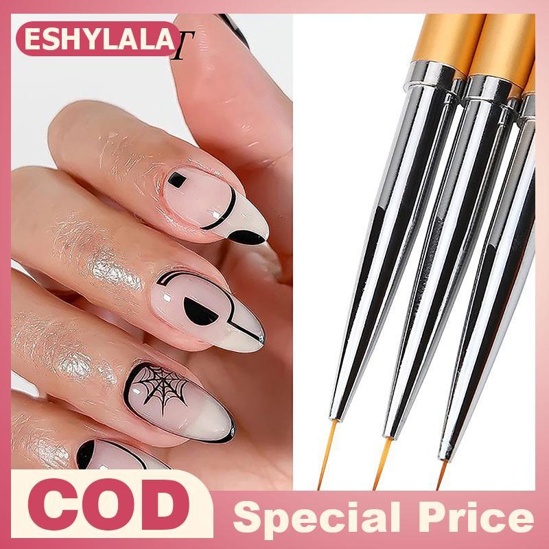 [Bea-t] 3pcs French Stripe Nail Art Liner Brush Set 3D Tips Liner DIY Drawing Pen Uv Gel Brushes Pai