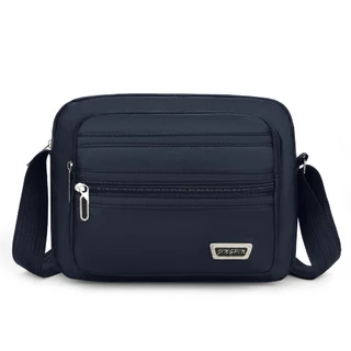 กระเป๋าสะพายข้างไนลอนสําหรับผู้ชาย - 4-Zipper Casual Travel Messenger Satchel