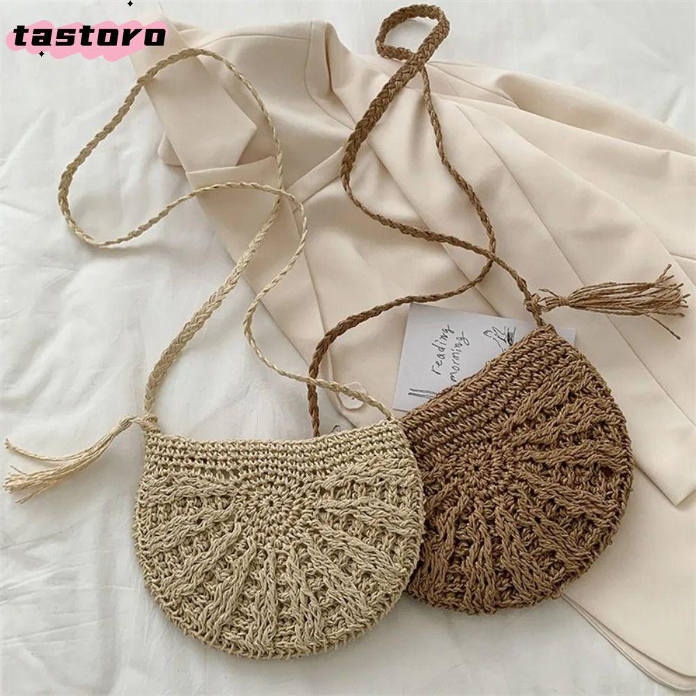 TASTORO กระเป๋าสะพายข้างสไตล์โบฮีเมีย แบบทรงกลมสำหรับผู้หญิง