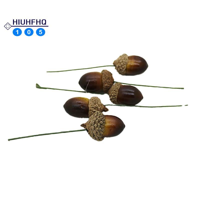 Hiuhfhq106100PCS ตกแต่ง Acornnaments ประดิษฐ์ Acorns งานฝีมือต้นคริสต์มาสถั่วตกแต่ง
