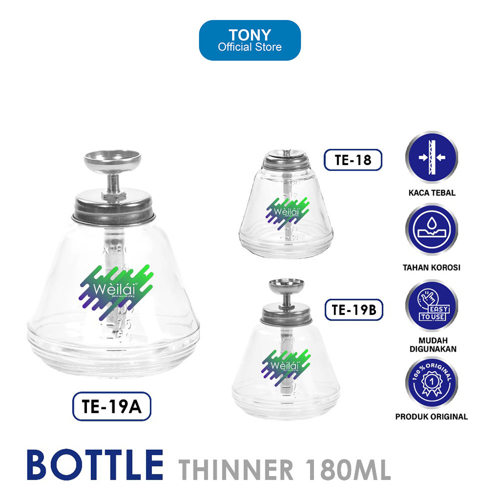 WEILAI ขวดทินเนอร์ - ขวดกดแก้ว 180 มล. - WEILAI 180ML