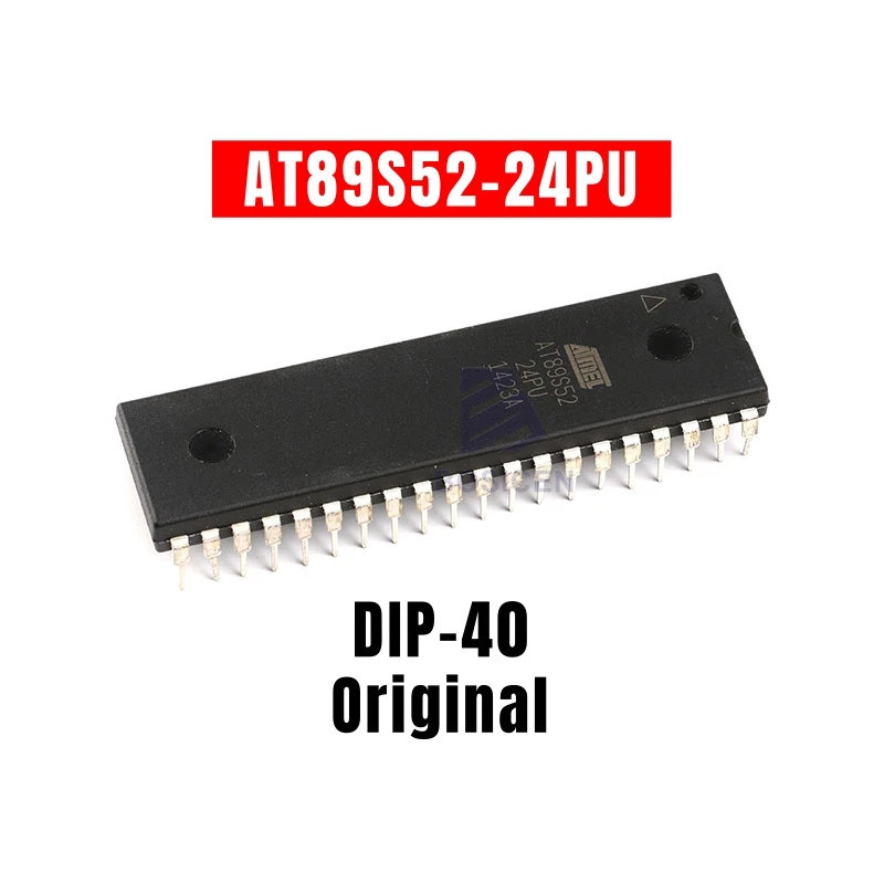 ยี่ห้อใหม่คุณภาพสูง AT89S52-24PU AT89S52 24PU AT89S52 DIP-40 8-bit MCU 8kB แฟลช 256B RAM 33MHz 4.0V-