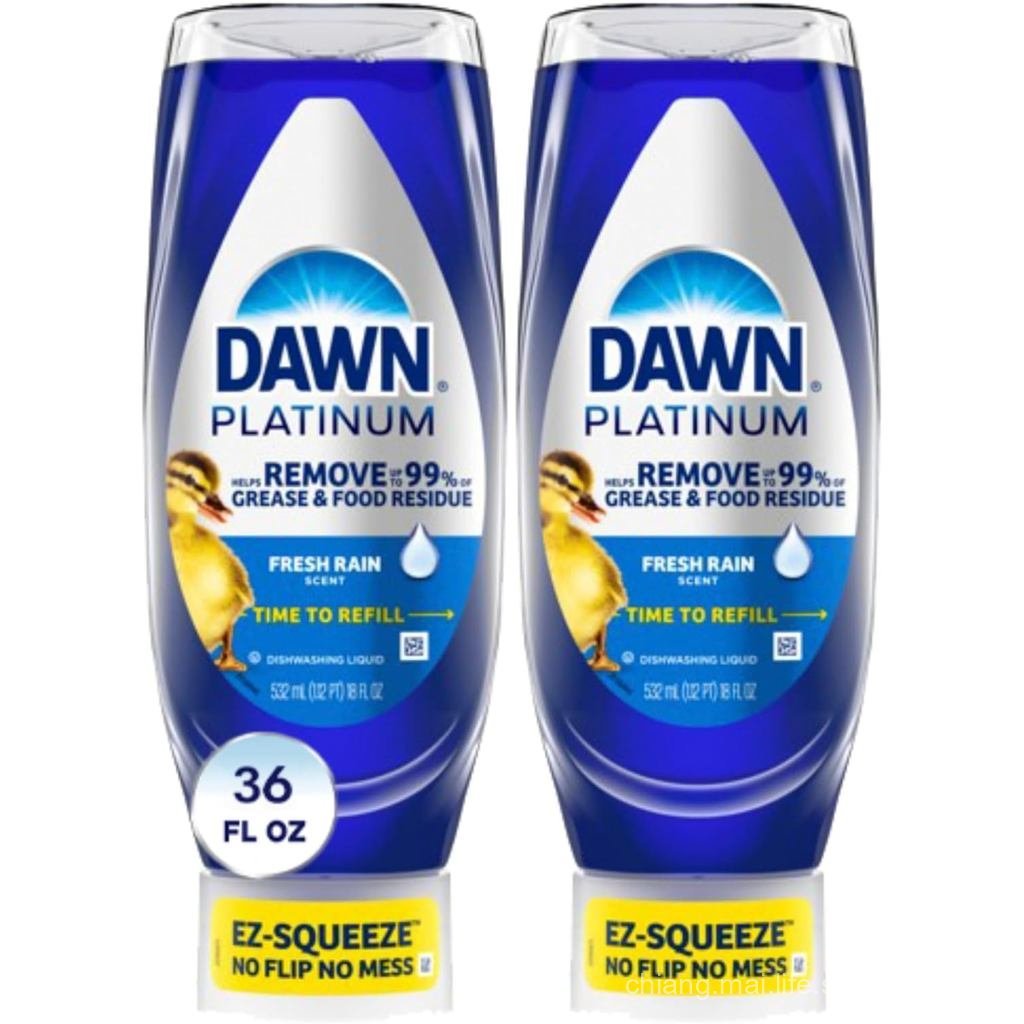 Dawn Platinum EZ-Squeeze Dish Soap น้ําล้างจาน เฟรชเรน มัด 2x18oz