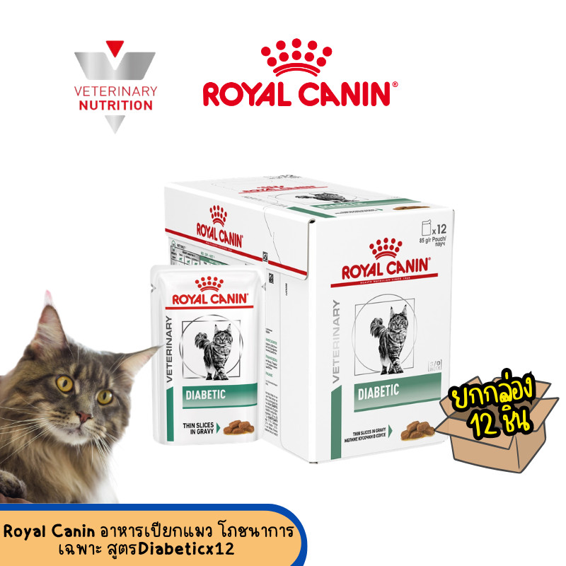 [ ยกกล่อง 12 ซอง ] Royal Canin Diabetic อาหารแมวสำหรับโรคเบาหวาน 85g