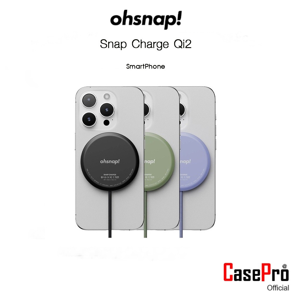 OHSNAP! Snap Charge Qi2 แท่นชาร์จไร้สายชาร์จไว15wเกรดพรีเมี่ยม สำหรับ SmartPhone