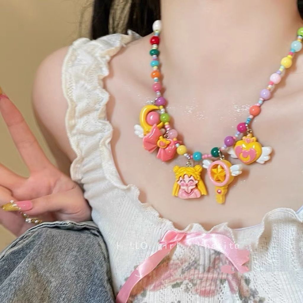 สร้อยคอลูกปัด Dopamine Apple Star สีสันสดใส เสริมความหรูหราให้วันของคุณ