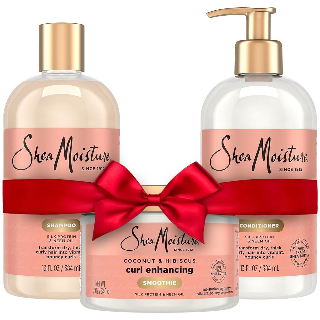 SheaMoisture Coconut & Hibiscus Curl & Shine Shampoo & Conditioner + Curl Enhancing Smoothie สําหรับ