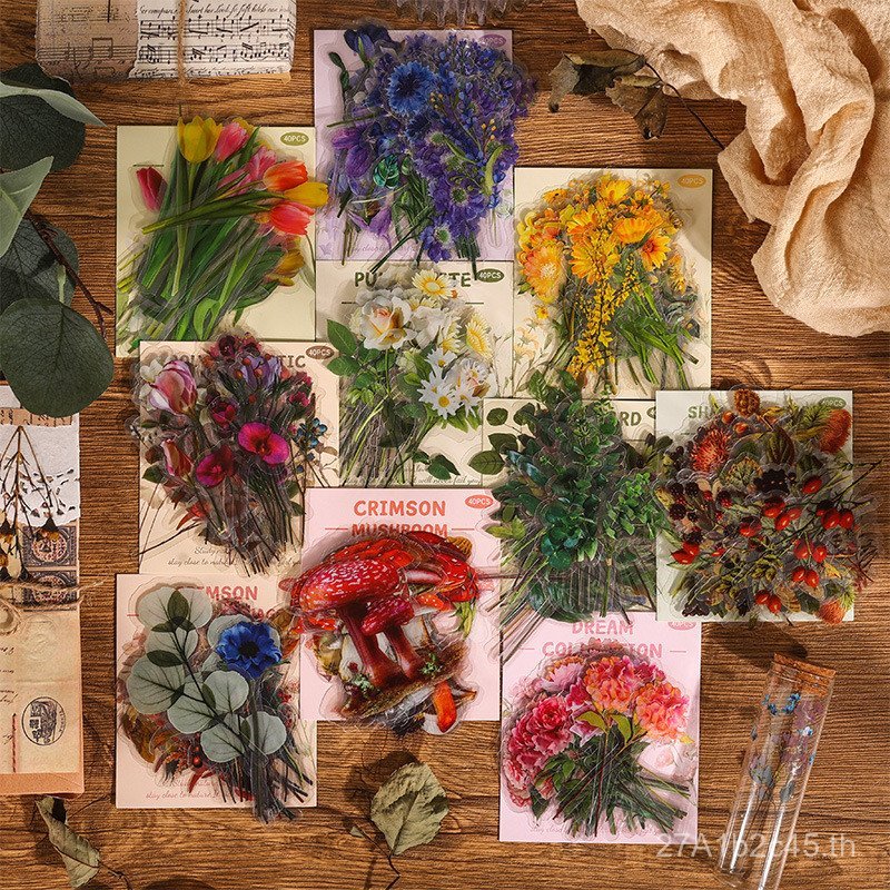 Yuezhen Natural Museum Handbook Sticker Pack Retro Childrens Handbook Stickers pet Flowers Butterfly