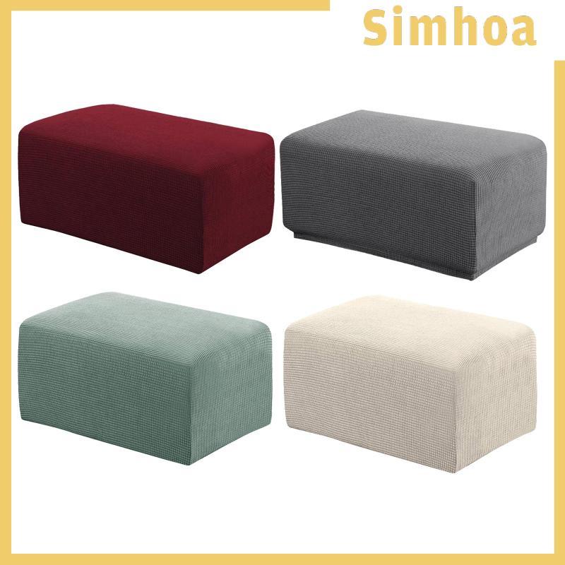[SIMHOA] ผ้าคลุมสตูลวางเท้า สี่เหลี่ยมผืนผ้า Ottoman Slipcovers Storage Footrest Protector Pouf