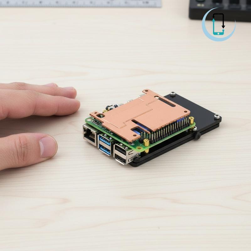 [AT] Raspberry Pi 4 Copper Heatsink Case Plate Kit for Superior Passive Cooling Perfect for Robotics