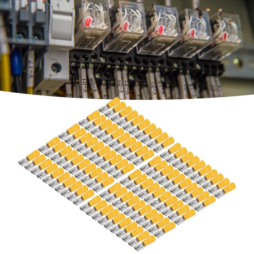 Stylish365 Spade Wire Connector ฉนวนเทอร์มินัลหญิงสูงสุด 24A ทนสําหรับ AWG 12?สายไฟ 10 เส้น