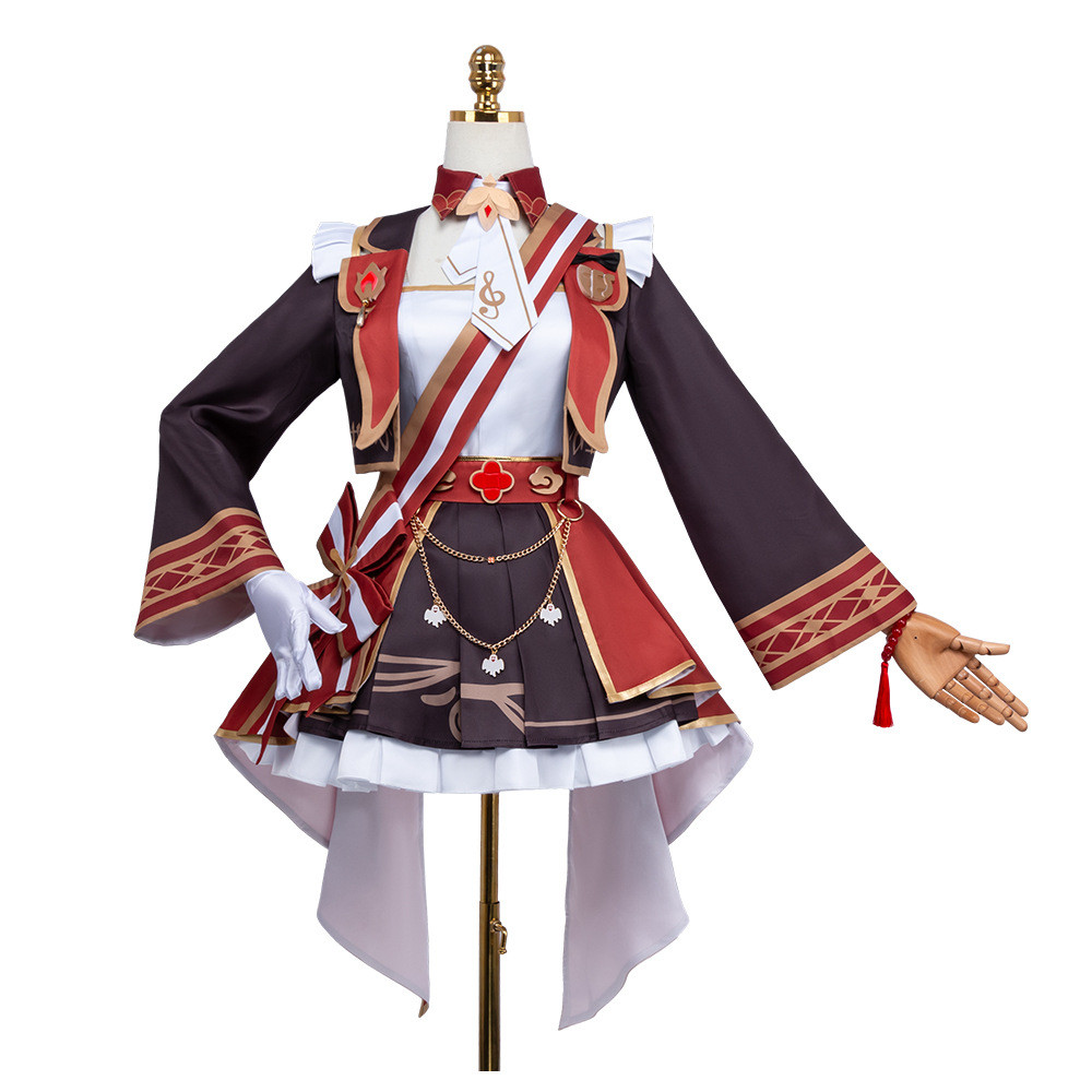 Genshin Impact Hu Tao cosplay costume, 2D game anime ancient style role-playing performance costume,