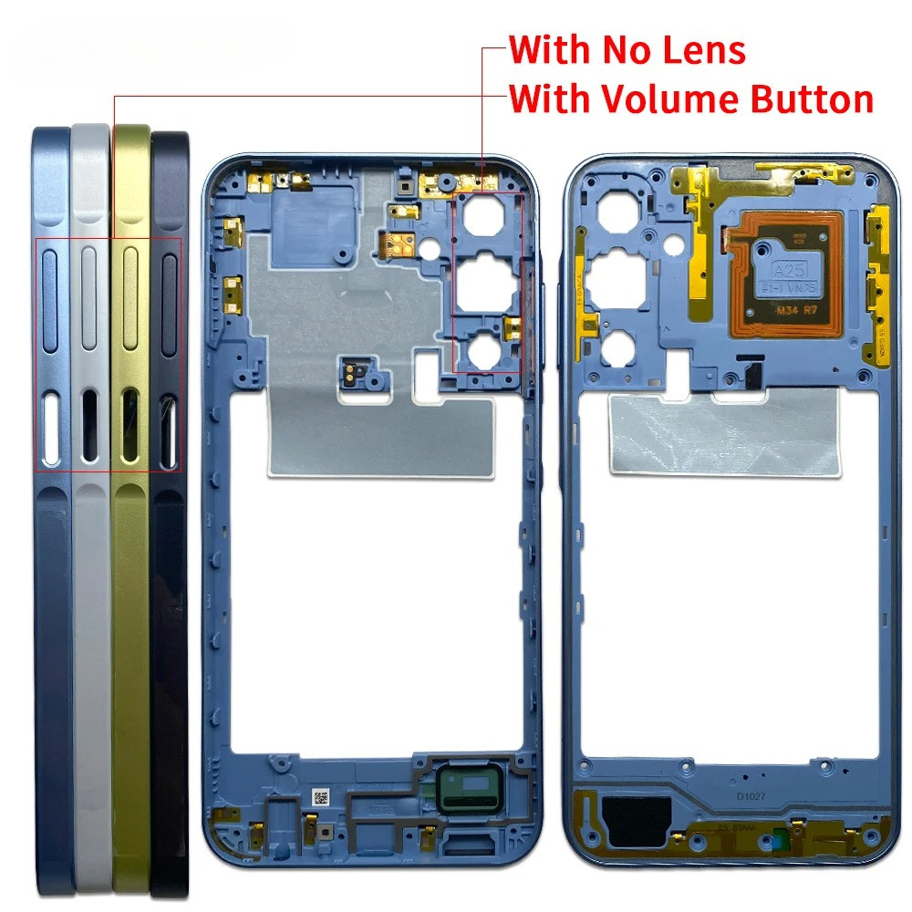 อะไหล่ทดแทนสําหรับ Samsung A05 A05S A15 4G 5G A155F A156B กลางแผ่นกรอบด้านหน้า Bezel Housing