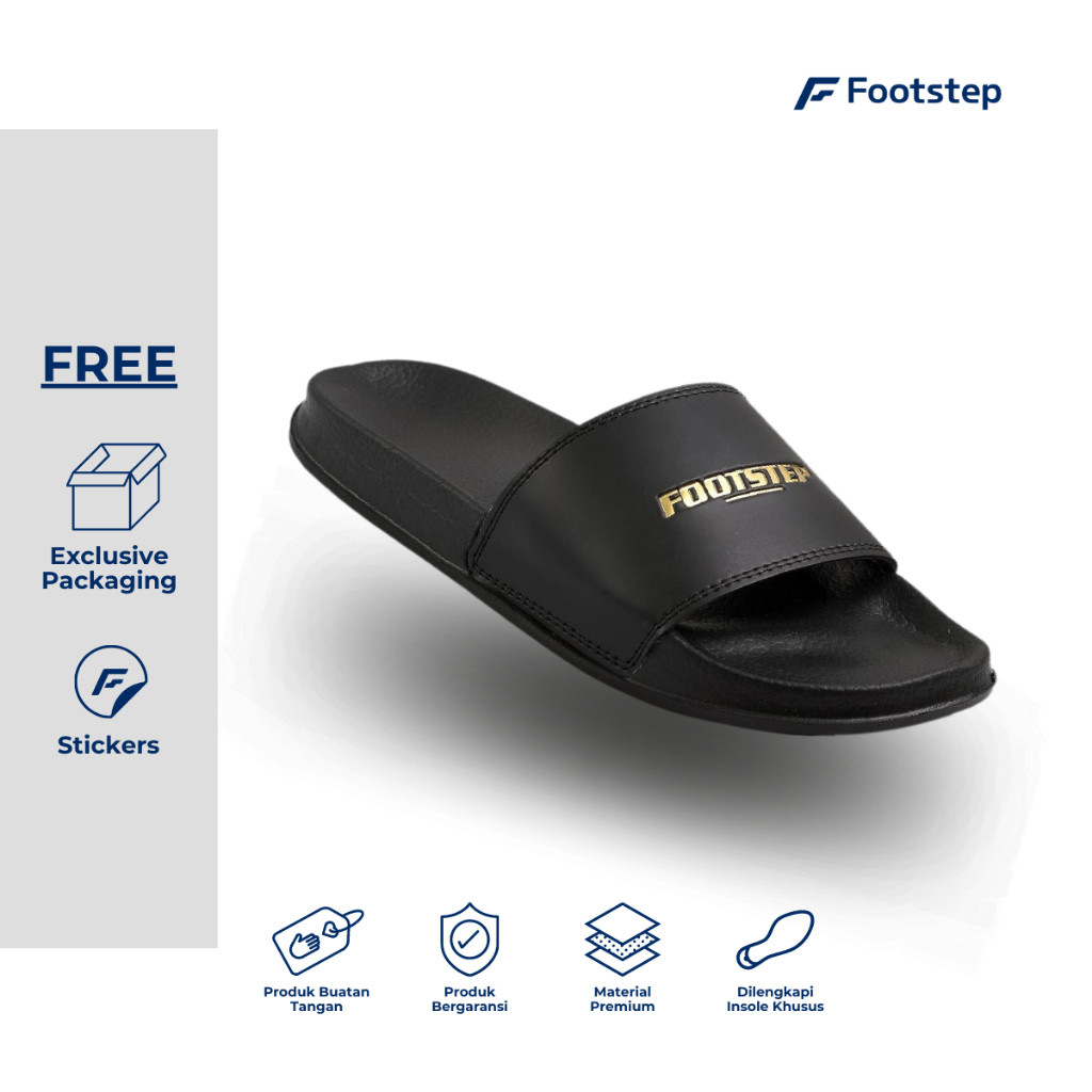 Footstep Footwear รองเท้าแตะผู้ชาย - รองเท้าแตะ Jarvis Black Gold