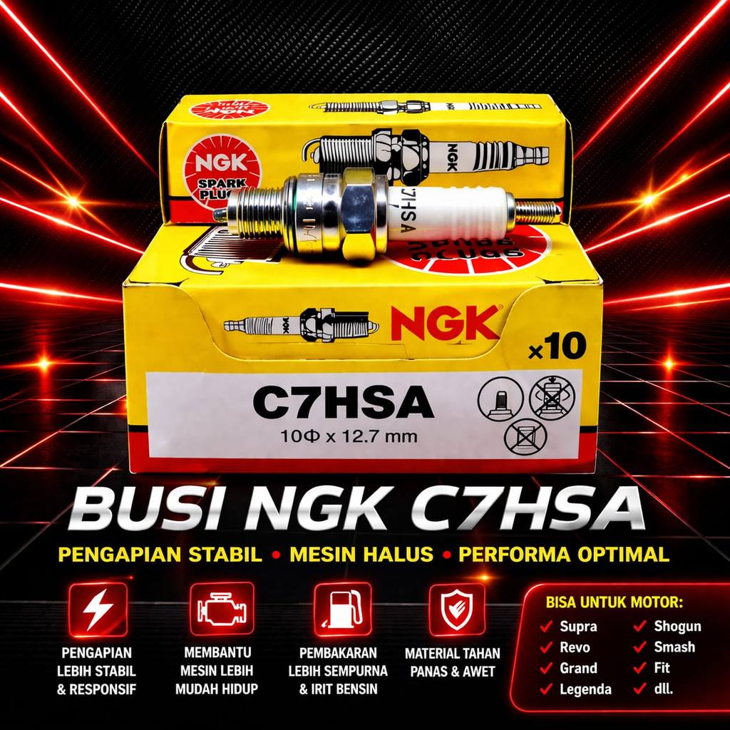 NGK C7HSA CPR6EA MOTORCYCLE SPARK PLUG JUPITER MIO BET FI SCOPPY FNO VARIO KIRANA SUPRA X 125 SUPRA 