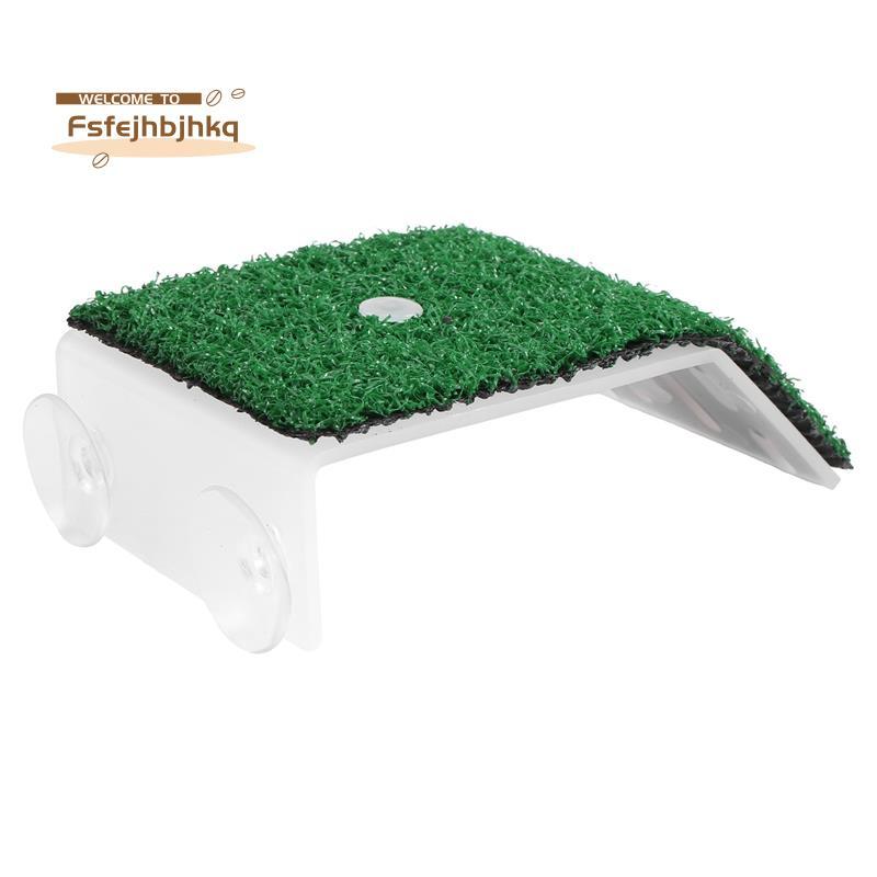 [fsfejhbjqq]Lawn Turtle Basking Platform Turtle Resting Basking Platform, จําลองหญ้าเต่า Ramp สําหรั