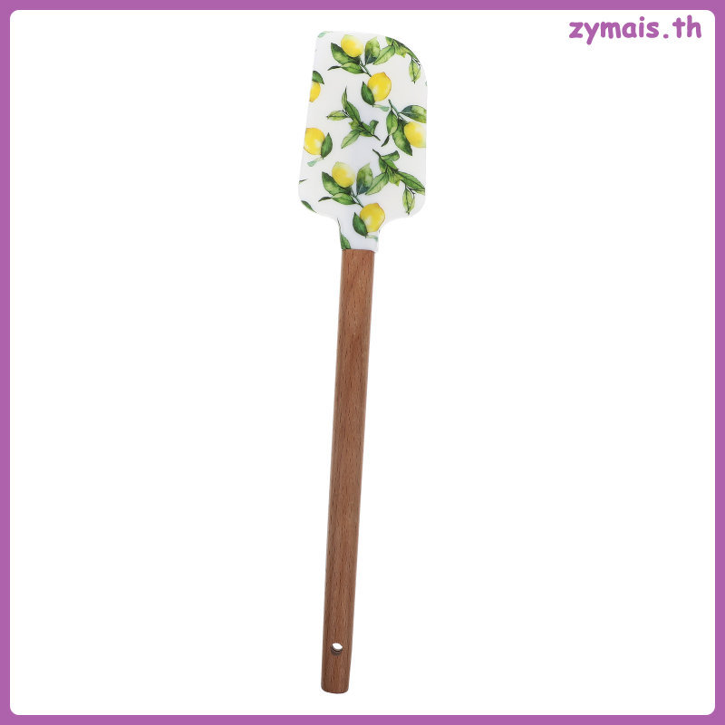 ซิลิโคนและไม้เค้กครีม Spreader Multi-Color Baking Scraper Spatula สําหรับใช้ในครัวเรือน zymais