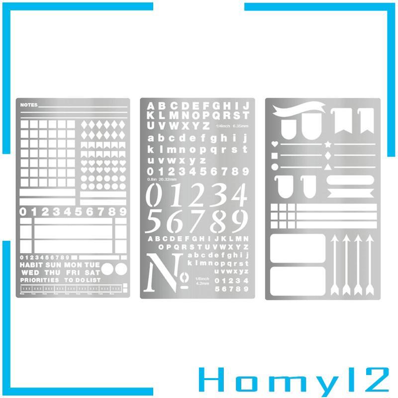 [HOMYL2] Metal Journal Stencil Reusable Drawing Stencil Template Planner Stencil สําหรับ