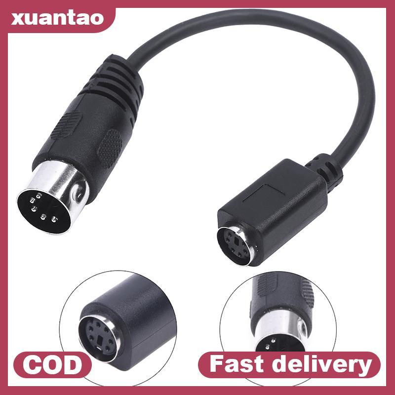 Xuantao MD 6-pin Female to DIN 5-pin Male Cable Ps2 Keyboard and Mouse Transmission Cable VN