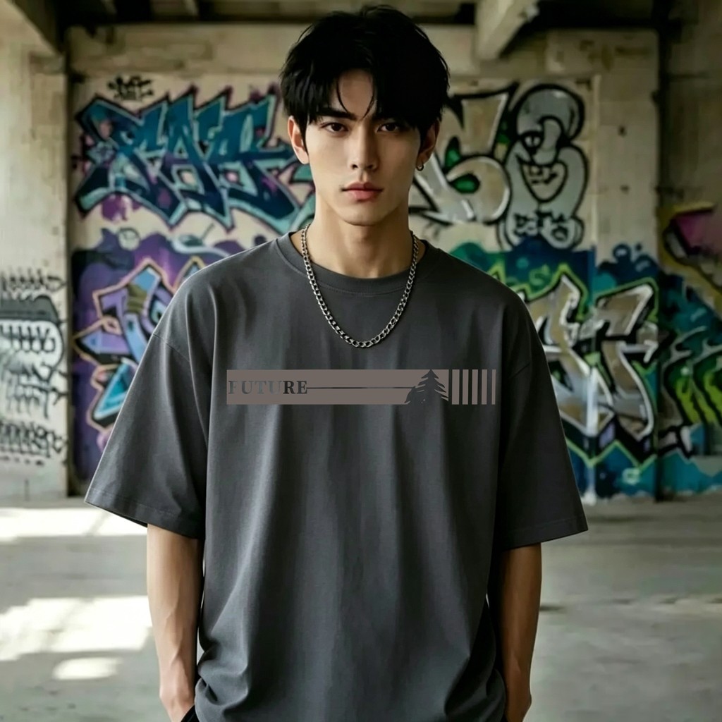UT shop เสื้อยืด oversize ผ้าCotton 100% คอกลม เสื้อแฟชั่น 'FUTURE'  สบายและนุ่ม แขนสั้น ฤดูร้อน S-3XL