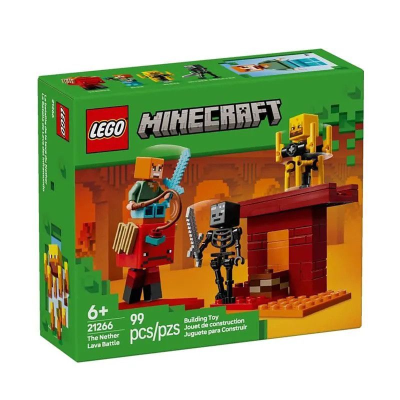 LEGO Minecraft 21266 Underbound Lava Lake Battle ประกอบของเล่นบล็อกตัวต่อเพื่อการศึกษาของขวัญปีใหม่ 