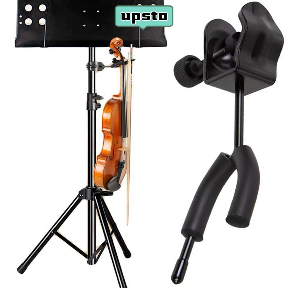 UPSTO ไวโอลินแขวน, Bow Hook โลหะไวโอลิน Viola Stand, ไมโครโฟนคุณภาพสูงหรือแผ่นเพลง Stand ไม่มีการเจาะไวโอลิน Viola Holder Practices ที่บ้าน