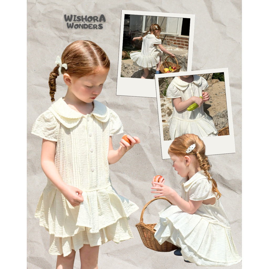 WISHORA WONDERS 26ss DLD260238 Classic Doll Dress เสื้อผ้าเด็กผู้หญิง ชุดเดรสเด็ก งานปกคอ ลุคลูกคุณห