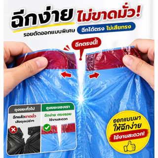 SKY ถุงขยะม้วน 5 ม้วน 75 ใบ ขนาด 45x50cm ถุงขยะหนาพิเศษ มีหูหิ้ว เหนียว ไม่ขาดง่าย Bin Bag