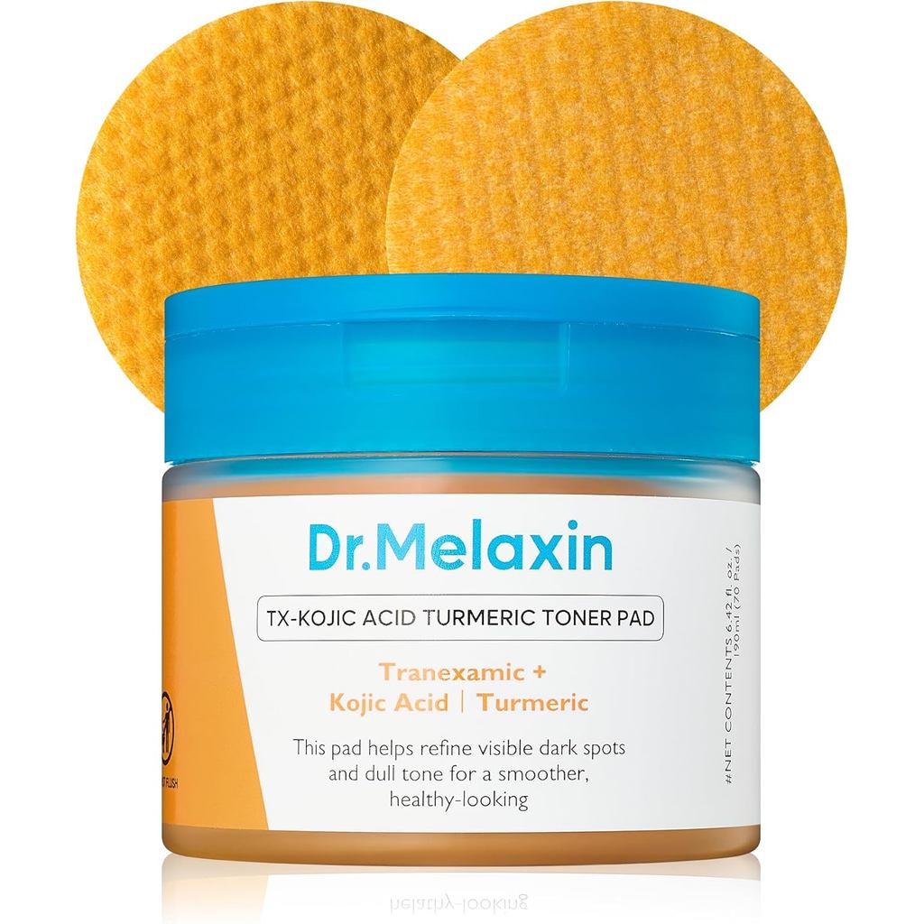 Dr.MelaxinTXKojicAcidTurmericTonerPadswithTranamicid,BrighteningTonerPadforPigmentation&DarkSpotCare