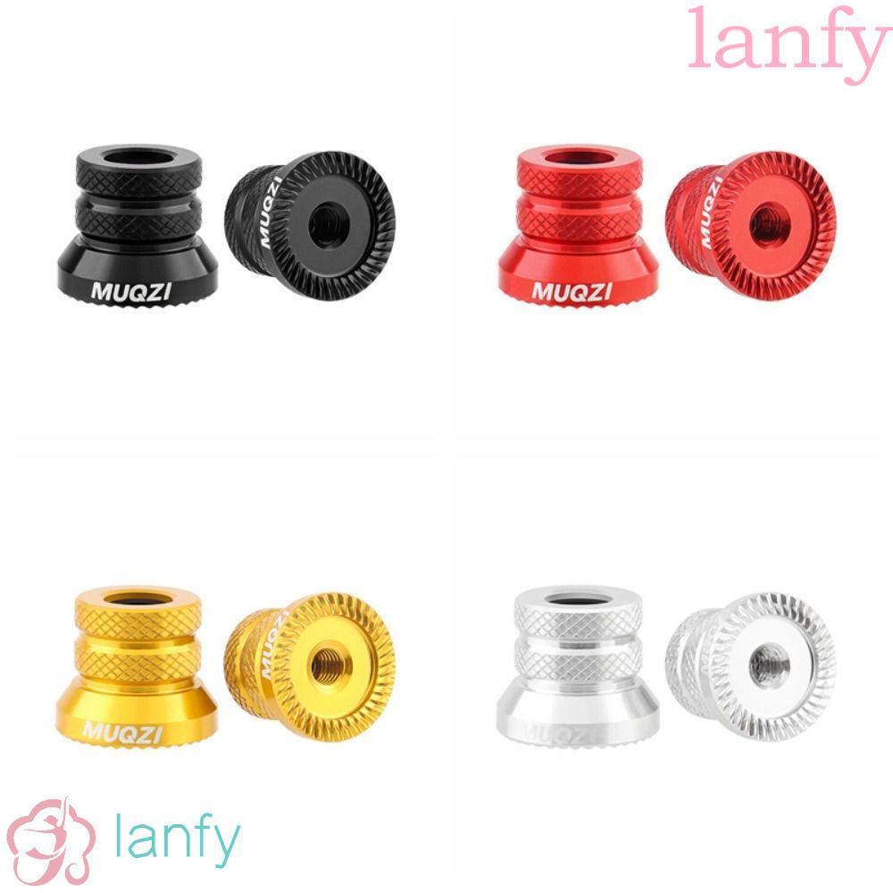 LANFY น็อตดุมล้อจักรยาน โลหะผสมอลูมิเนียมเคลือบ Anodized, CNC Milling ออกแบบป้องกันการเลื่อนและเพลาปล่อยเร็ว