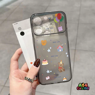 เคสไอโฟน17air เหมาะสำหรับ IPhone 16 17 15 14 13 12 11 Pro Max 15 Plus เคสโทรศัพท์แบบเท็ดดี้แบร์น่ารักๆ สไตล์สาวๆ