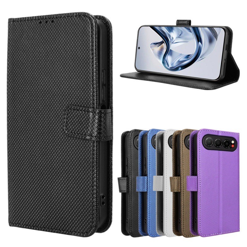 เหมาะสําหรับ ZTE nubia Air/ZTE nubia Air 5G เคสโทรศัพท์พลิกรูปแบบเพชรซองหนังเชือกการ์ด