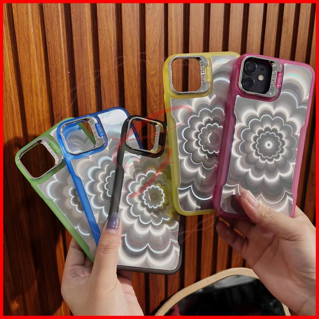 CASE CHROMATIC BRACKET FLOWER 3D สําหรับ VIVO Y12S Y20 Y20S Y20i Y21 Y21S Y21A Y22 Y22S Y27 4G 5G Y2