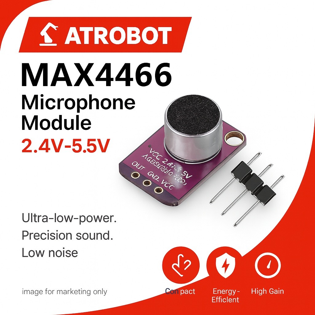 GY-MAX4466 โมดูลพรีแอมป์ไมค์ปรับเกน 2.4-5.5v น้อยรบกวน พลังงานต่ำ สำหรับ Arduino Raspberry Pi 20.8x13.8x7.5มม