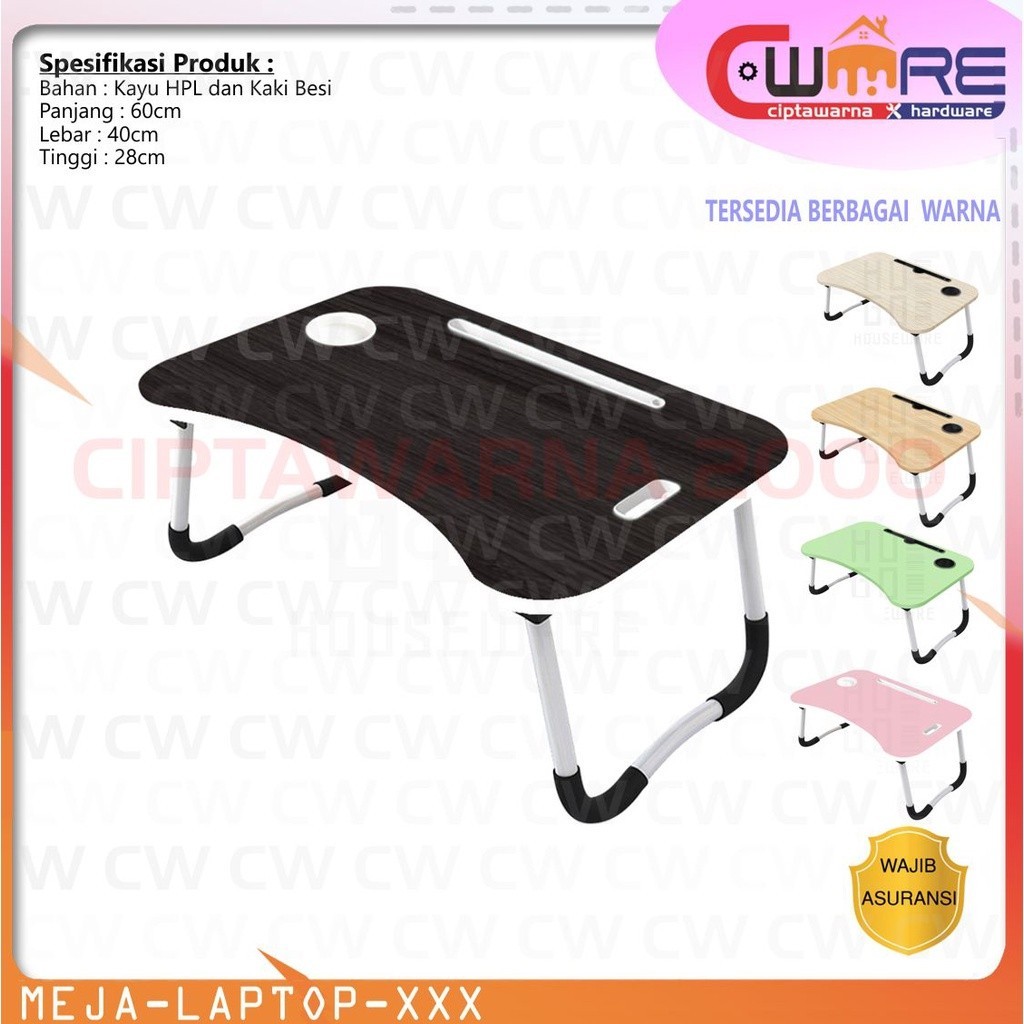 โต๊ะเรียนแล็ปท็อปพับได้แบบพกพาพร้อมรูขวด L62 ไม้ - DBS MMG CW2K