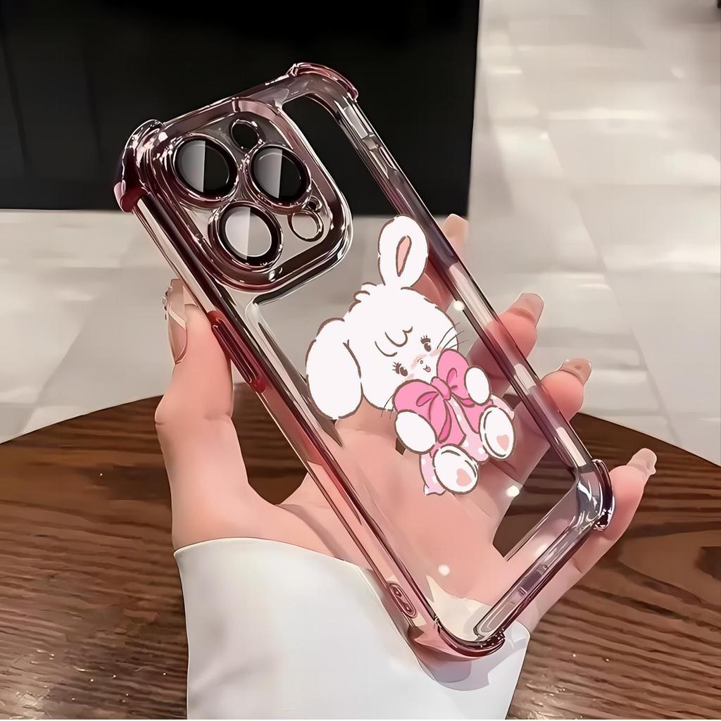 Electroplated สี่มุมป้องกันการตกสําหรับ iPhone 17 14 15 16 11 12 13 16PRO 13PRO 13PROMAX 15PROMAX 11