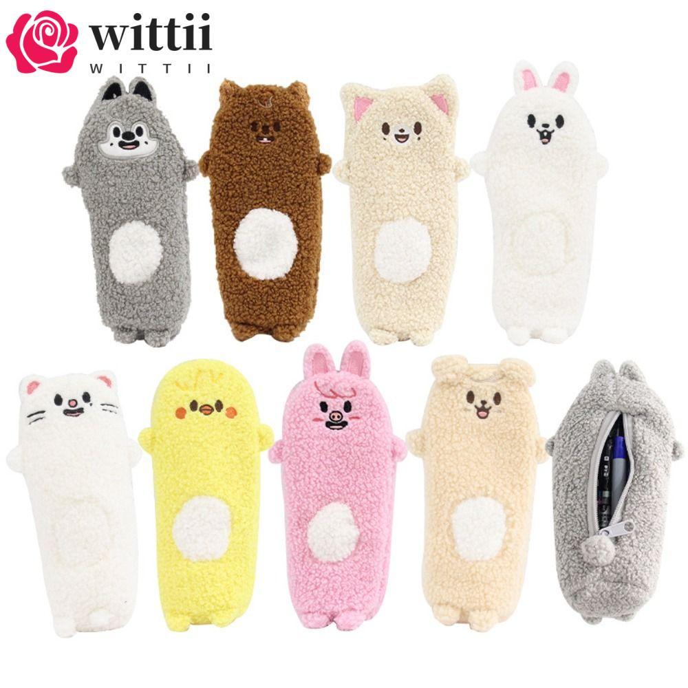 WITTII Skzoo Plush Pencil, Skzoo Plush Material Pen Bag,คุณภาพสูงตุ๊กตาสัตว์ออกแบบการ์ตูนขนาดใหญ่ควา