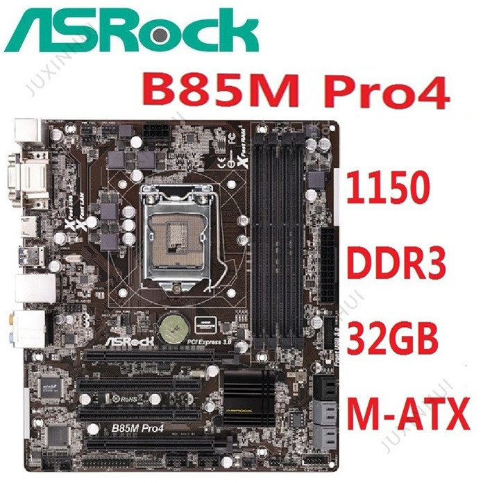 มือสองASRock B85M Pro4 H81M-GL B95M-DGS H81M-VG4 LGA 1150 DDR3 บอร์ด 32GB USB2.0 USB3.0 B85 b81 b85M