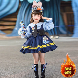 ชุดเจ้าหญิงดิสนีย์สำหรับเด็ก พร้อมเสื้อสูทลายกระต่ายตำรวจ ใส…