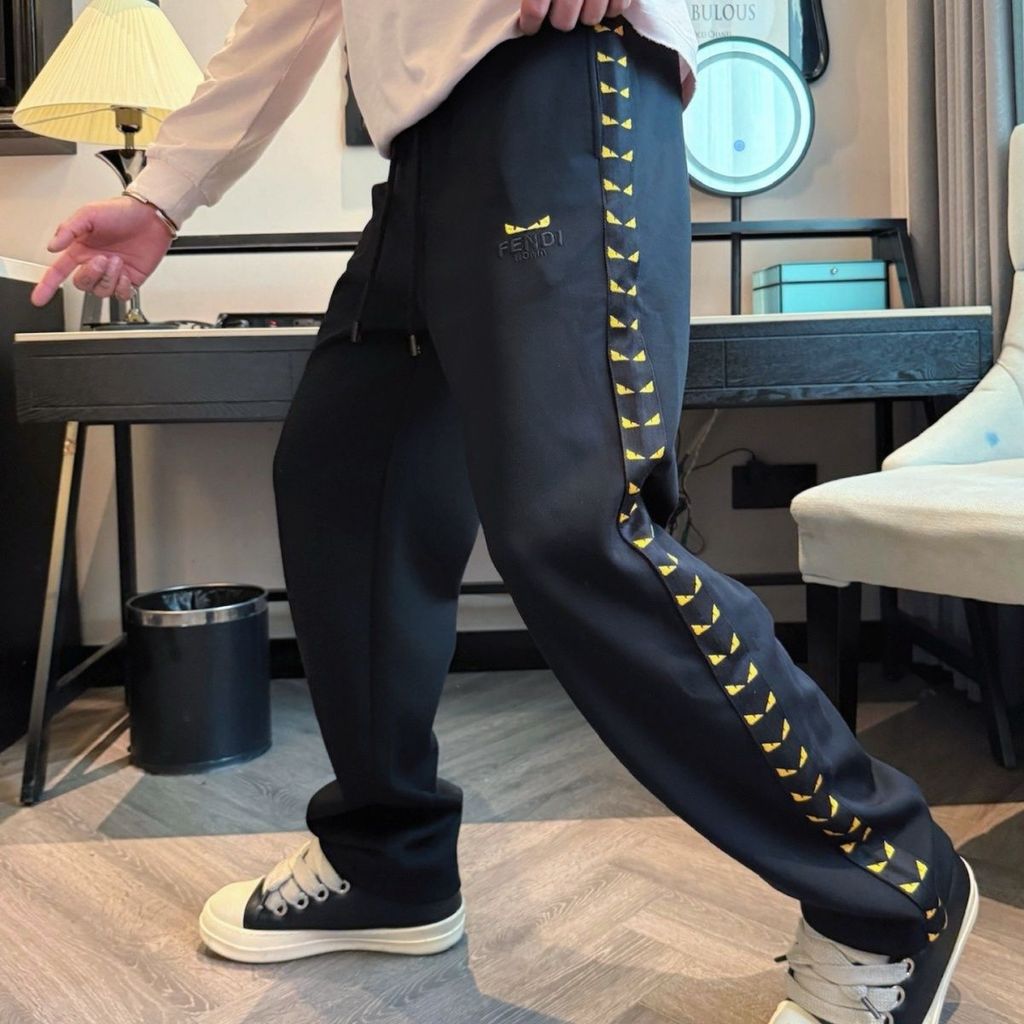 3ZNC Fen***e Autumn Winter New Men's Fashion Embroidered Casual Pants Straight Pants Versatile Sweat