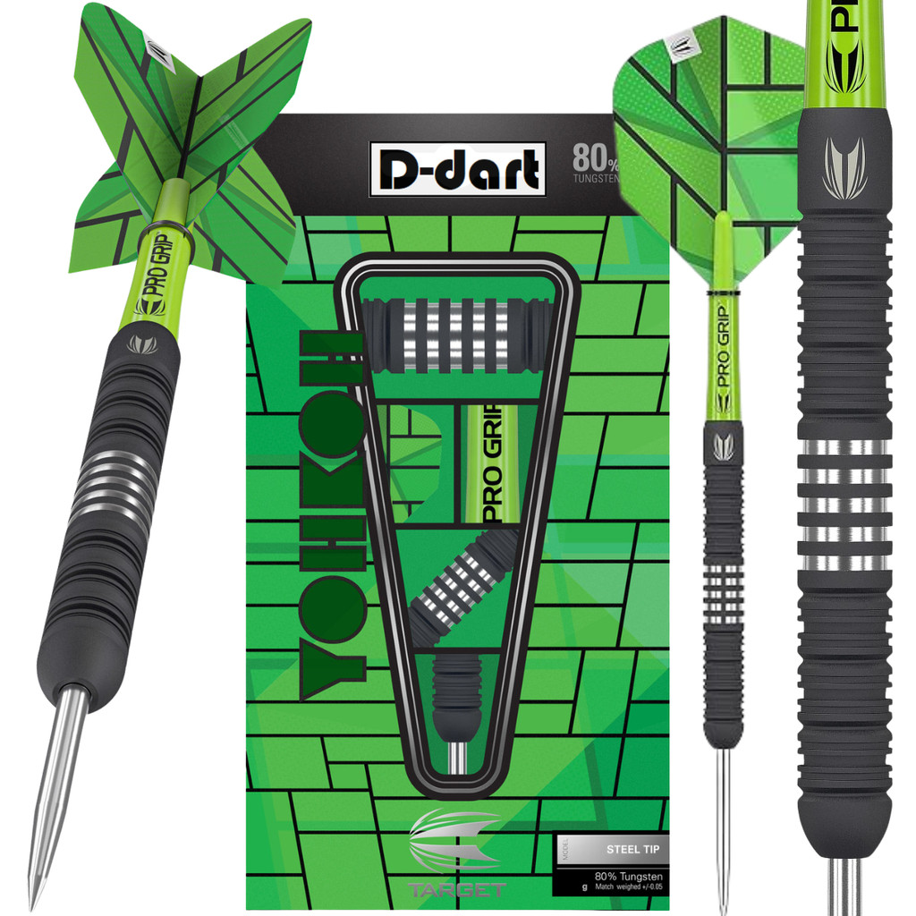 TARGET STEEL TIP DARTS - 23G YOHKOH 01 80% TUNGSTEN DART SET STEEL DART