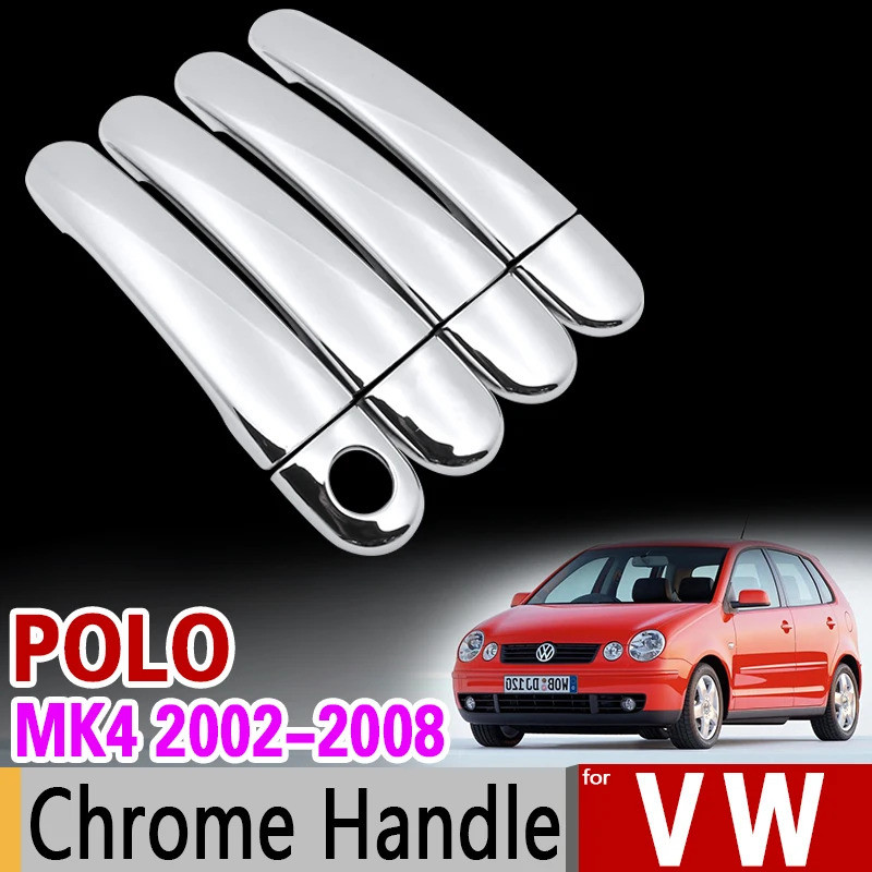 for VW POLO MK4 2002-2008 9n 9n3 Chrome Handle Cover Trim Set Volkswagen 2005 2006 2007 GTI Car Acce