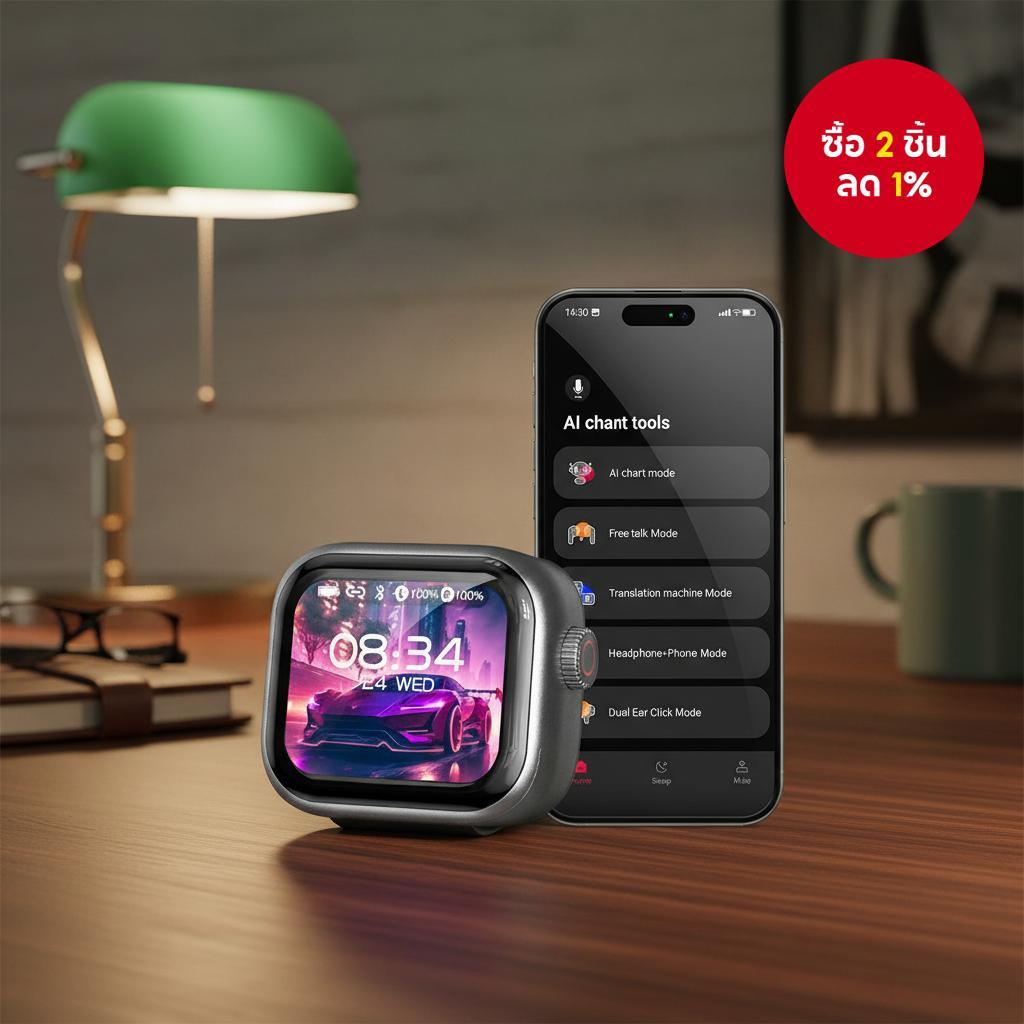 HTC NE40 หูฟังพร้อมแปลภาษา 134 ภาษา หน้าจอสัมผัส LED กันน้ํา และตัดเสียงรบกวน ANC