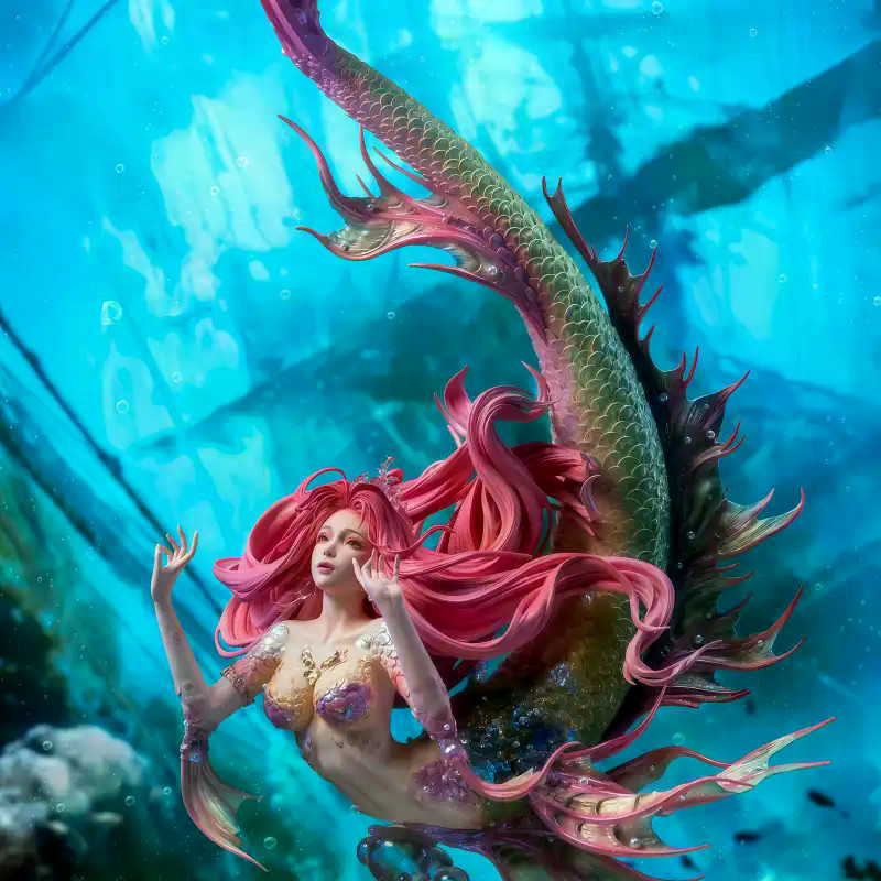 MUK [เวอร์ชั่นญี่ปุ่น] ตัวแทนพิเศษรูปนางเงือก GK เครื่องประดับรุ่นอุปกรณ์ต่อพ่วงตารางจับคู่รูปปั้น M